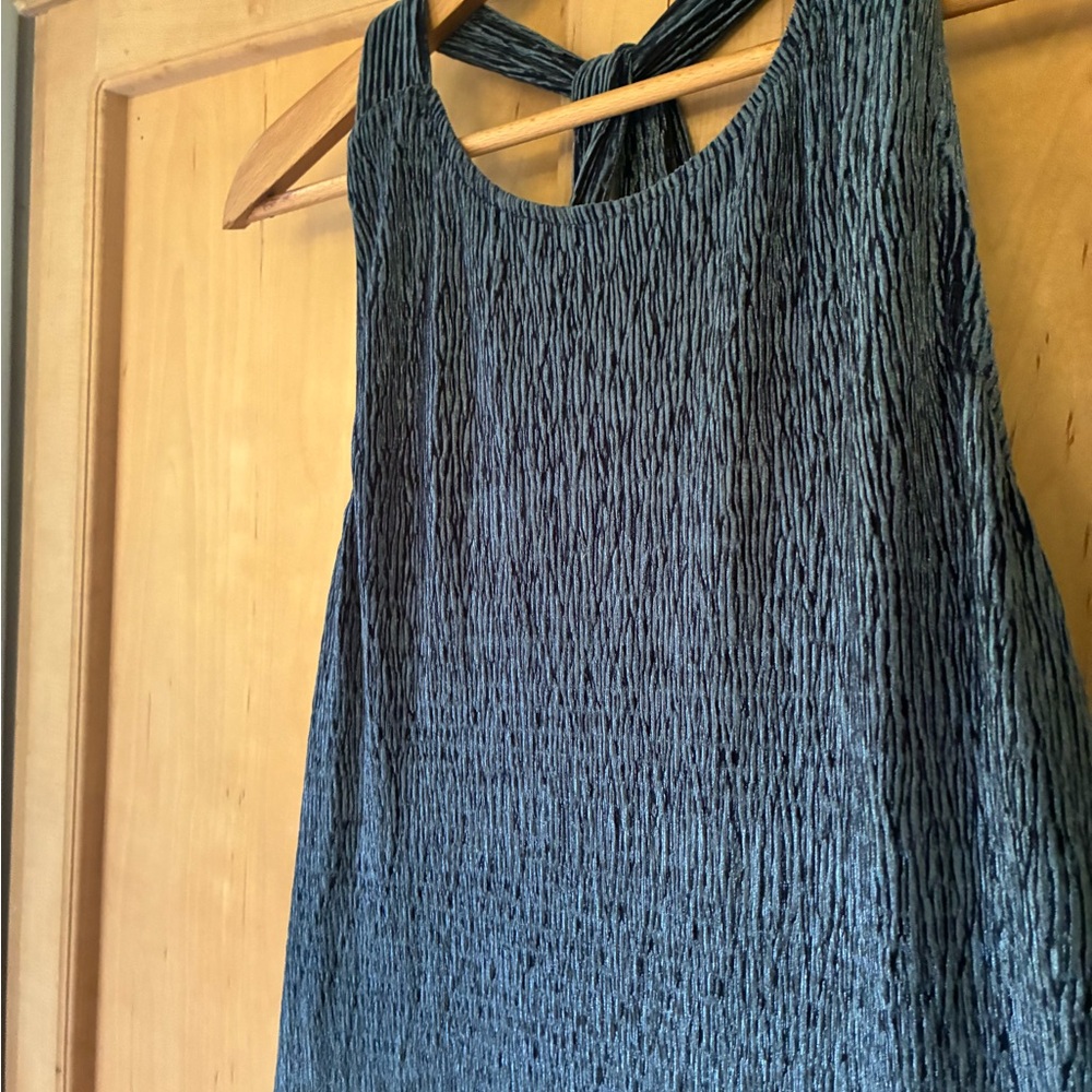 Anthropologie Textured Black Backless Maxi Dress